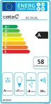 CATA &otilde;hupuhasti GC DUAL A 45 XGWH, energiat&otilde;hususe klass A, laius 45 cm, 820 m3/h, puutetundlik juhtimine, LED, valge klaas