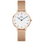 DANIEL WELLINGTON Petite Lumine naiste k&auml;ekell 28mm roosakuldne roostevaba teras valge p&auml;rlmutter sihverplaat