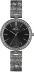BELLEVUE Woman B25 35mm Quartz Analog Watch Silver Dial Black Leather Strap