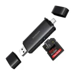 UGREEN 2-in-1 USB-C / USB-A SD 4.0 UHS-II Card Reader Black