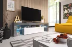 Cama TV-alus TORO 158 hall/valge l&auml;ikiv