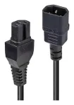 LINDY 1 m C14-C15 kuumakindel toitekaabel - IEC C14 isane C15 emasele, H05VV-F, 10 A, 250 V, must