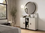Kummut Cama Meble SOHO 120&times;41&times;80 cm &ndash; ka&scaron;miirv&auml;rvi esik&uuml;ljed, must raam