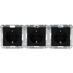 HEINRICH KOPP HK07 KombiQuick 3-kohaline s&uuml;vispaigaldatav Schuko pistikupesa, horisontaalne, must, 16 A, 250 V, IP20, kruviklemmid, ilma lapseturvata 133350001