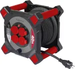 Sygonix SY-10236126 Kaablikel 25m H05VV-F 3G1.5 4 Schuko pistikupesa termokaitsega must