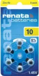 Renata ZA10 tsink-&otilde;hk PR70 kuuldeaparaadi aku 105 mAh 1,4 V 6-pakk ZA10.DP6 0HG