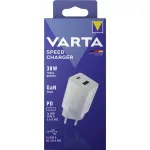 Varta Speed Charger 38 W GaN USB-C PD 20 W + USB-A 18 W laadija, valge
