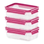 EMSA 515582 toidu s&auml;ilitamise konteiner Ristk&uuml;likukujuline karp 0,55 L Roosa, L&auml;bipaistev 3 tk