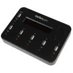 StarTech.com eraldiseisev 1 kuni 5 USB-m&auml;lupulga dubleerija ja kustutaja, mitme USB-m&auml;lupulga kopeerija, s&uuml;steemi- ja faili- ning kogu ketta kopeerimine kiirusega 1,5 GB/min, &uuml;he- ja 3-k&auml;iguline kustutamine, LCD-ekraan - TAA