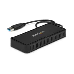StarTech.com USB 3.0 Mini dokk - Kahe monitoriga USB-A dokkimisjaam DisplayPort 4K 60Hz video ja Gigabit Ethernetiga - 1 jala (30 cm) kaabel - Kaasaskantav USB 3.1 Gen 1 Type-A s&uuml;learvuti adapter