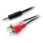 Equip 3.5mm Male to 2xRCA Male Stereo Audio kaabel, 2.5m, 3.5mm, Male, 2 x RCA, Male, 2.5 m, Must