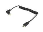 Equip USB 2.0 C to C 90&deg; nurgaga spiraalkaabel M/M 1 m must