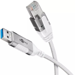 Goobay 74378 kaabli soovahetaja USB 3.0 Type A RJ45 1,5 m valge