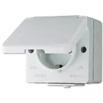 Pistikupesa t&uuml;&uuml;p F Jung 620 W &mdash; 16 A, 250 V, duroplastkorpus, valge, k&otilde;rgus 47 mm