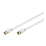 Wentronic Goobay SAT-&uuml;henduskaabel, 100% varjestatud, kullatud, valge, 3,5 m - F-pistik F-pistik (67292)