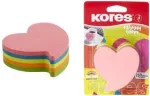 Kores s&uuml;damekujuline m&auml;rkmepaberi kuup N48705, 250 lehte, kollane/oranž/sinine/roosa/roheline