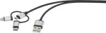 Renkforce USB-kaabel USB 2.0 USB-A pistik, USB-C&trade; pistik, USB-Micro-B pistik, Apple Lightning pistik 1,00 m tumehall &uuml;mbris (RF-3335108)