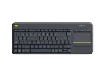 Logitech Wireless Touch Keyboard K400 Plus - Tastatur - mit Touchpad - kabellos - 2.4 GHz - Belgien - Schwarz