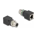 Delock M12 adapter X-kodeeritud 8-pin pistikupesa RJ45 pistikupesale sirge