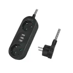 Pikendusjuhe LogiLink LPS262U 1,5 m 2 vahelduvvoolupistikut siseruumidesse must