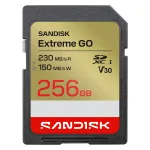 SanDisk Extreme GO SD UHS-I 256GB m&auml;lukaart, 230MB/s lugemine / 150MB/s kirjutamine, V30 U3 4K UHD