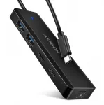 AXAGON HUE-C2C USB-C 5 Gbps reisihub, 2x USB-A + 2x USB-C, USB-C toite sisend, 19 cm kaabel