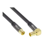 Good Connections SAT antennikaabel SmartFLEX, IEC/Coax isane nurga all emasele, kullatud, neljakordselt varjestatud, 120 dB, must, 2 m