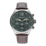 RADIANT meeste k&auml;ekell RA641702 43mm analoogkvarts musta numbrilaud ja nahkrihm