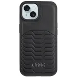 Audi s&uuml;nteetilisest nahast MagSafe k&otilde;va &uuml;mbris iPhone 15 Plus / 14 Plus 6.7 inch jaoks - must