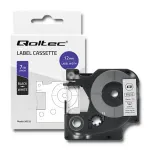 Qoltec m&auml;rgistuslint Dymo D1 45013 jaoks, 12mm x 7m, valge musta tr&uuml;kiga