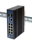 ALLNET ALL-SGI8010PDM t&ouml;&ouml;stuslik hallatav Layer2+ 10-pordine Gigabit PoE l&uuml;liti, 7x PoE+ 2x SFP 1x PD, ventilaatorita IP40