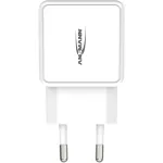 ANSMANN HC218PD - Toiteplokk - 18 W - 3000 mA - PD, QC 3.0 - 2 v&auml;ljundporti (USB, USB-C) - Valge (1001-0111)