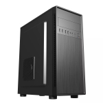 PC-korpus GEMBIRD Fornax 160 Mini Tower &mdash; must, SPCC, toetab ITX/mATX/ATX, 1&times;3,5-tolline + 3&times;2,5-tollist sahtlit, 7 laienduspesa, 445&times;185&times;390 mm