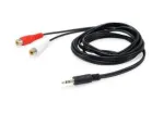 Equip 147093 helikaabel, 2 x RCA emane &ndash; 3,5 mm isane, 2,5 m, must