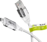 Goobay 74392 USB 3.1 A-t&uuml;&uuml;p &ndash; RJ45 kaabel, 15 m, valge