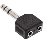 InLine heliadapter 6,3mm stereopesa isane / 2x 3,5mm stereo emane