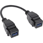 InLine USB 3.2 Gen1 2x keystone adapterkaabel, 2x USB A keystone pesa, 0,2m