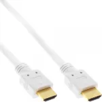 InLine kiire HDMI-kaabel Ethernetiga, M/M, valge, kullatud kontaktid, 2m