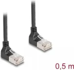 DeLOCK RJ45 v&otilde;rgukaabel Cat.6A S/FTP &otilde;huke 90&deg; allapoole 0,5 m must