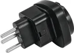 Pistikupesa adapter Omnitronic 30236262 EU CH-le 10A Euroopa pistikutega seadmete &uuml;hendamiseks &Scaron;veitsi pistikupesadesse