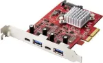 Renkforce RF-4679642 2+2 pordiga USB 3.2 Gen 2 kontrollerkaart USB 3.2 Gen 2, USB-C&trade; PCIe (RF-4679642)