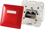 Pistikupesa 2x RJ-45 ShiverPeaks 74280-R Cat6a 500 MHz punane metall Matt