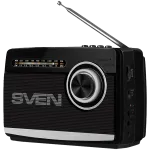 K&otilde;lar SVEN SRP-535, must (3W, FM/AM/SW, USB, microSD, taskulamp, aku)