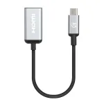 Manhattan USB-C to HDMI kaabel, 4K@60Hz, 5 Gbps (USB 3.2 Gen1 aka USB 3.0), 15 cm, must, isane-emane, kolme aasta garantii