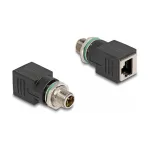 Delock M12 adapter X-kodeeritud 8 kontaktiga pistik RJ45 pesale sirge