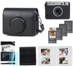 LOVEINSTANT 5-in-1 komplekt: &uuml;mbris + karastatud klaas + 64 taskuga album + fotokott + raamid Fuji Instax Mini Evo jaoks / must