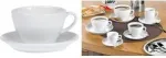 Esmeyer BISTRO piimakohvitasside komplekt, 6 t&uuml;kki, valge portselan, &uuml;mar k&auml;epide, 76 mm k&otilde;rgus, 220 ml 433-254