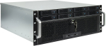 Inter-Tech IPC Storage 4U-4708 19" serveri riiulikorpus, 4U, 8x 2,5/3,5" Hot-Swap HDD lahtrit, SAS 12G tagapaneel, E-ATX, 4x ees + 2x taga 80 mm ventilaatorit, must