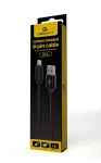 Gembird CCDB-mUSB2B-AMLM-6 USB-A&ndash;Lightning kaabel, puuvillase punutisega, metallpistikud, USB 2.0, 1,8 m, must