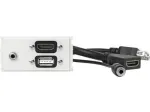 Vivolink WI221281 pistikupesa HDMI + USB A + 3,5 mm valge